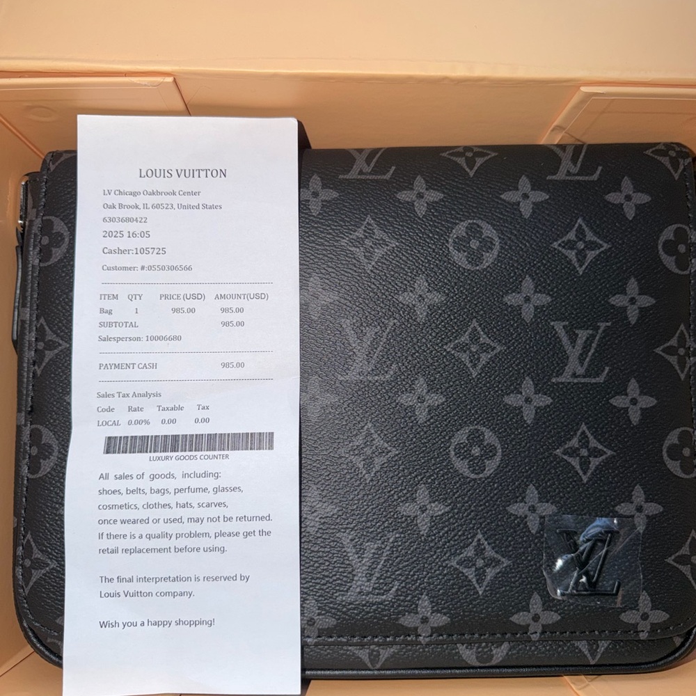 Louis Vuitton Men's Monogram Messenger Bag in Black and Gray